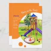 Playground Birthday Party Einladung (Vorne/Hinten)