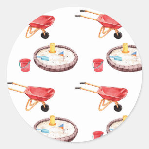 Playground Park Birthday Sand Box Party Runder Aufkleber