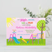 Playground Park Geburtstag Einladungen (Stehend Vorderseite)