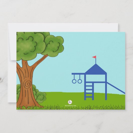 Playground Picnic Geburtstagsparty Einladung (Rückseite)