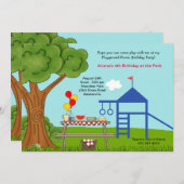 Playground Picnic Geburtstagsparty Einladung (Vorne/Hinten)