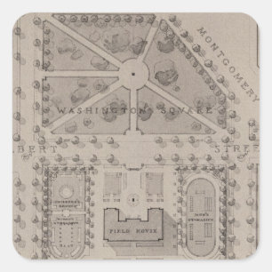 Playground, Washington Square, San Francisco Quadratischer Aufkleber