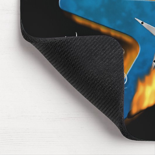 Playin mit Feuer-Gitarre Mousepad (Ecke)