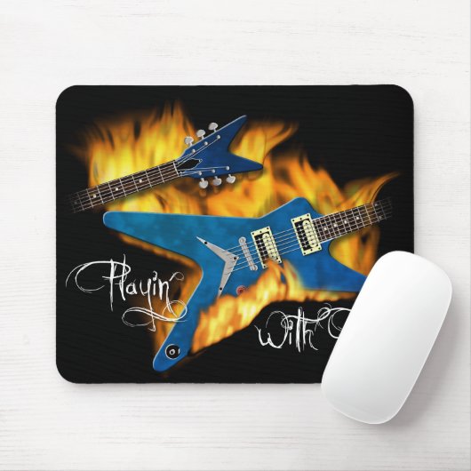 Playin mit Feuer-Gitarre Mousepad (Mit Mouse)