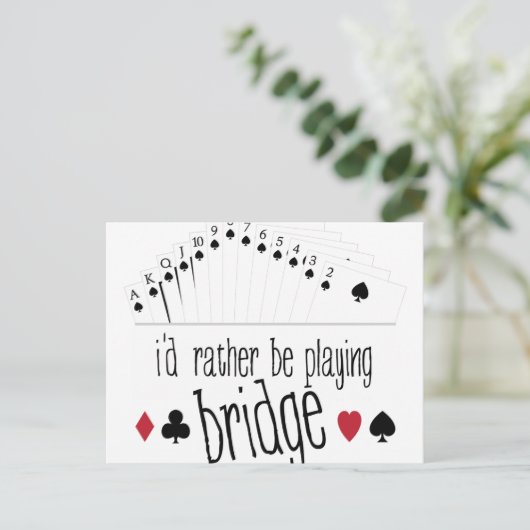 Playing Bridge Postkarte (Stehend Vorderseite)