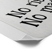 Playing card art -no risk no magic  poster (Ecke)