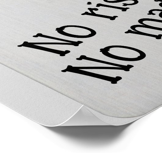 Playing card art -no risk no magic poster (Ecke)