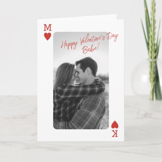 Playing Card Couple Photo Love Valentine's Day Feiertagskarte (Vorderseite)