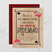 Playing Card Crazy Mushrooms Bridesmaid Feiertagspostkarte (Vorne/Hinten)