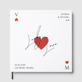 Playing Card Heart Casino Nevada Vegas Wedding Gästebuch (Vorderseite)
