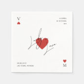 Playing Card Heart Casino Nevada Vegas Wedding Serviette (Vorderseite)