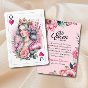 Playing Card Pink Baby Dusche Danke Karte