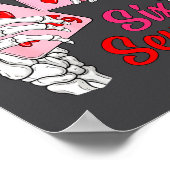 Playing Cards 67 Valentine Skeleton Hand Six Seven Poster (Ecke)