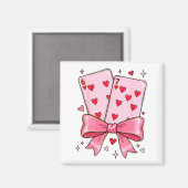 Playing Cards 6 7 Of Hearts 67 Six Seven Meme Bow  Magnet (Vorderseite/Rückseite)