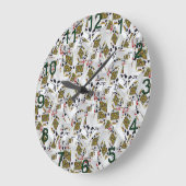 Playing Cards Kings Layered, Wall Clock Große Wanduhr (Winkel)