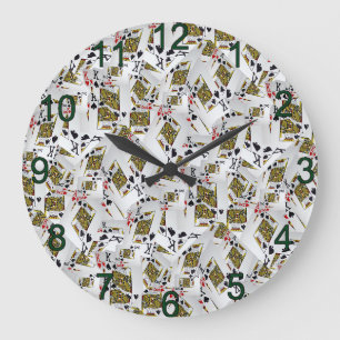 Playing Cards Kings Layered, Wall Clock Große Wanduhr