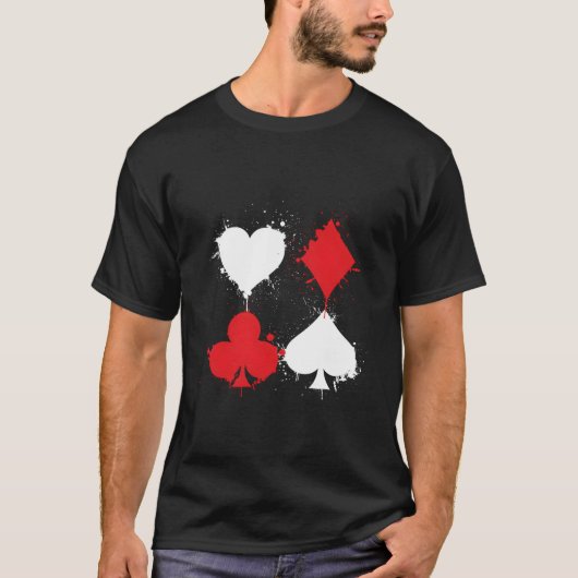 Playing Cards Poker He Spade Diamond Club Casino T-Shirt (Vorderseite)