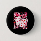 Playing Cards Valentine 67 Coquette Bow Couple Mat Button (Vorderseite)