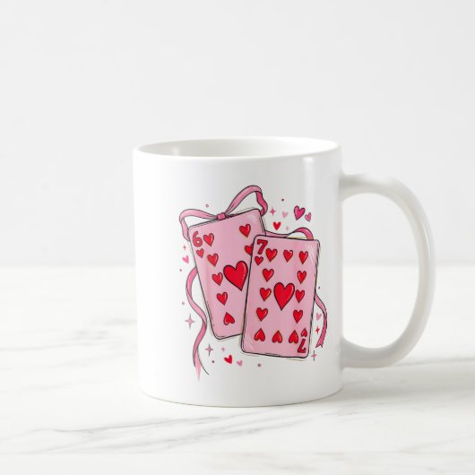 Playing Cards Valentine 6 7 67 Six Seven Valentine Kaffeetasse (Rechts)
