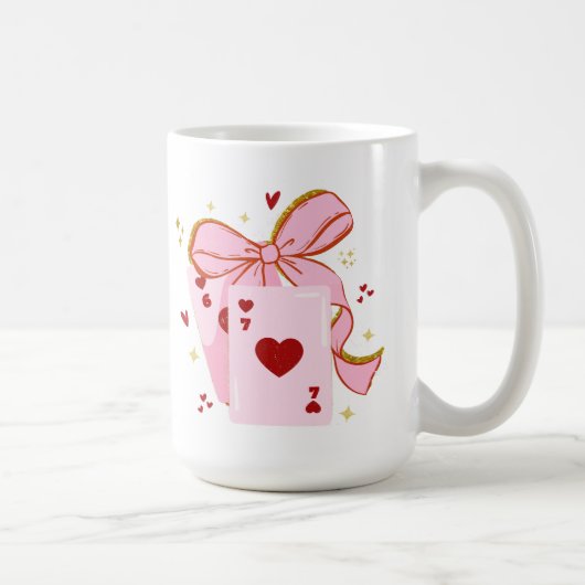 Playing Cards Valentine 6 7 shirt, valentine Kaffeetasse (Rechts)