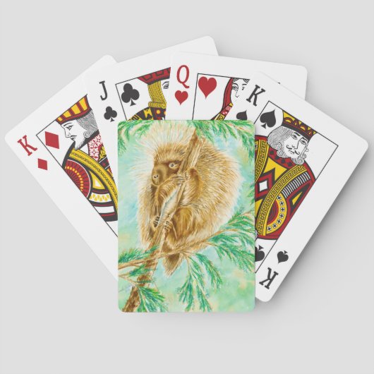 playing cards with a porcuph spielkarten (Rückseite)