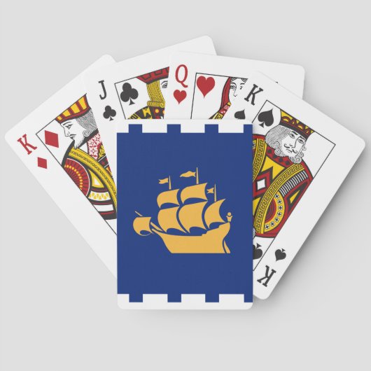 Playing Cards with flag of Quebec City Spielkarten (Rückseite)