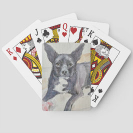 Playing Cards with Watercolor of Perceptive Dog Spielkarten