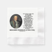 Playing Chess Caution Benjamin Franklin Quote Serviette (Vorderseite)