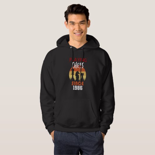 Playing chess since 1986 hoodie (Vorne ganz)