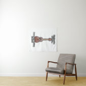 Playing guitar because adulting is hard. vintage wandteppich (Beispiel (Horizontal))