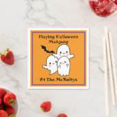 Playing Halloween Mahjong Personalize NAME Serviette (Beispiel)