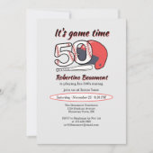 Playing His 50th Inning Baseball Birthday Party Einladung (Vorderseite)