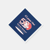 Playing His 50th Inning Baseball Birthday Party Serviette (Ecke)