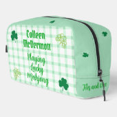 Playing Lucky Mahjong Watercolor Shamrock Tile Bag Waschbeutel (Rechte Ecke)