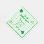 Playing Lucky Mahjong Watercolor Shamrocks Serviette (Ecke)