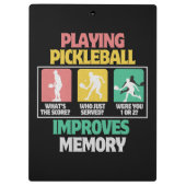 Playing Pickleball Improves Memory Klemmbrett (Rückseite)