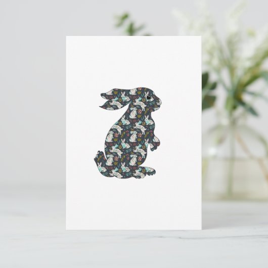 Playing Rabbits Einladung (Stehend Vorderseite)