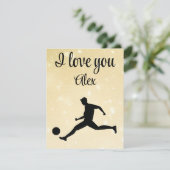 Playing soccer graphic black dankeskarte (Stehend Vorderseite)