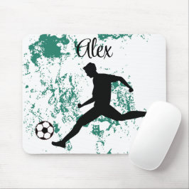 Playing soccer graphic black mousepad