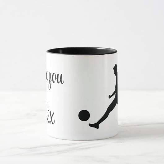Playing soccer graphic black tasse (Zentrum)