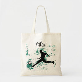 Playing soccer graphic black tragetasche
