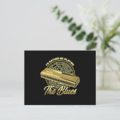 Playing The Blues Music Instrument Harmonica Gift Postkarte (Stehend Vorderseite)
