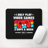 Playing Video Games - Pc Console Gaming - Funny Vi Mousepad (Mit Mouse)