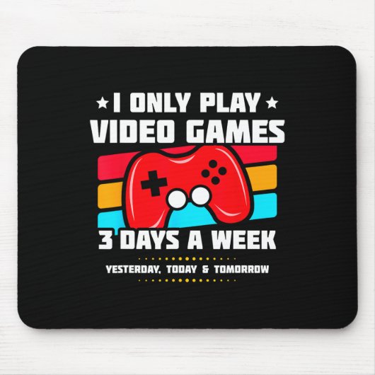Playing Video Games - Pc Console Gaming - Funny Vi Mousepad (Vorne)