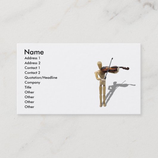 PlayingViolin081210, Name, Adresse 1, Adresse 2… Visitenkarte (Vorderseite)