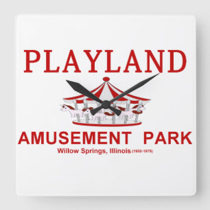 Playland Vergnügungspark, Willow Springs, IL Quadratische Wanduhr