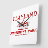 Playland Vergnügungspark, Willow Springs, IL Quadratische Wanduhr (Winkel)
