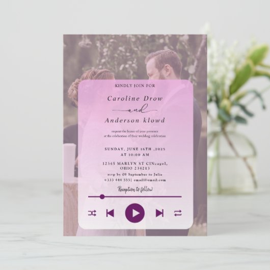 Playlist wedding Invitation (Stehend Vorderseite)