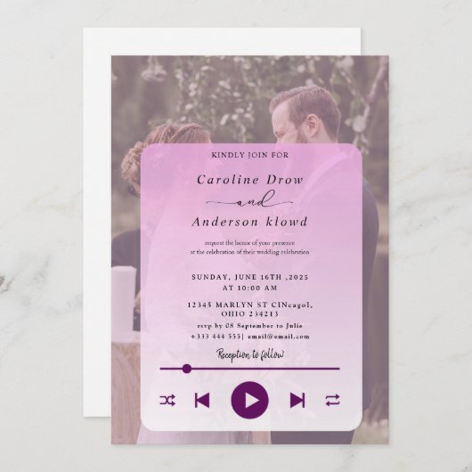 Playlist wedding Invitation (Vorne/Hinten)