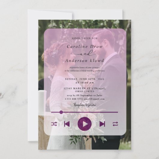 Playlist wedding Invitation (Vorderseite)
